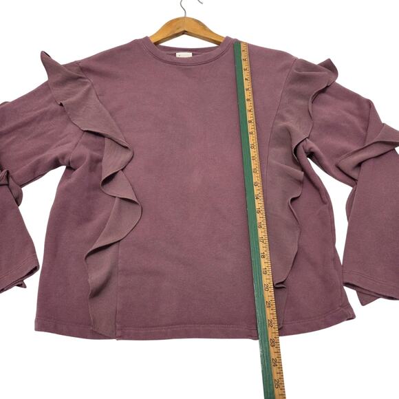 A New Day Unique Ruffle Down Sweatshirt Woman's Size Small - Picture 7 of 8